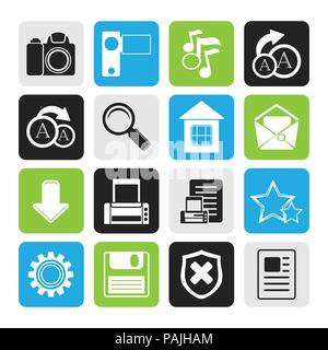 Internet simple noir et icônes de sites Web - Vector Icon Set Illustration de Vecteur