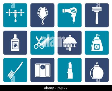 Cosmétiques et soins personnels télévision icônes - vector icon set Illustration de Vecteur