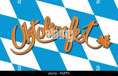 En-tête orange avec texte gribouillis d'Oktoberfest Illustration de Vecteur