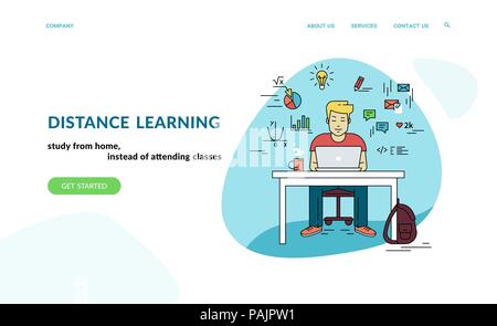 L'homme travaillant avec un ordinateur portable sur le lieu de travail Illustration de Vecteur