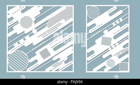 Vector illustration. Panneau décoratif, les lignes de coupe laser. panneau de bois. Illustration de Vecteur
