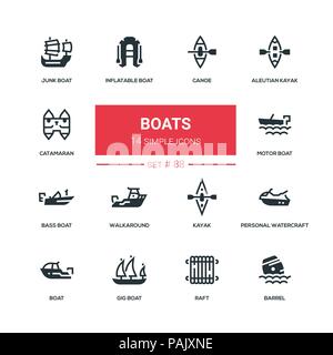 Bateaux - télévision style design icons set Illustration de Vecteur