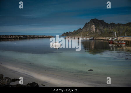 Port de Bleik, andoya, en Norvège. Banque D'Images