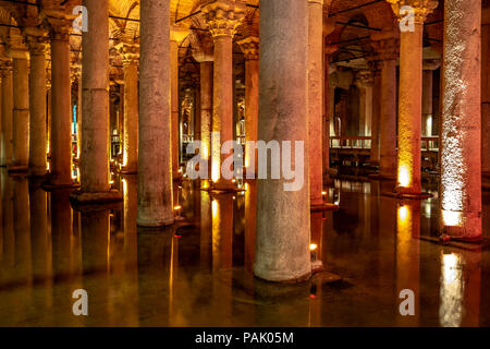 La citerne basilique, Istanbul, Turquie Banque D'Images