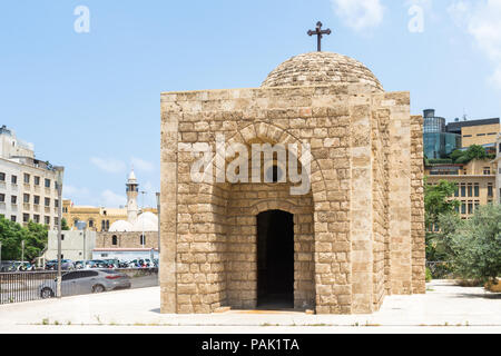 Saint Marie coupole près de Cathédrale orthodoxe Saint Georges avec Mansour Assaf mosquée dans l'arrière-plan au centre-ville de Beyrouth, Liban Banque D'Images