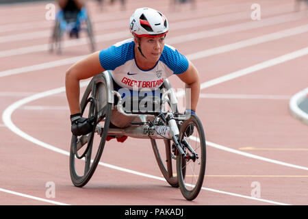 Londres, Royaume-Uni. 22 juillet 2018. Hannah Cockroft (GBR) est représenté au cours de l'Muller Anniversaire Jeux au stade de Londres, Londres, Grand Britiain, le 22 juillet 2018. Crédit : Andrew Peat/Alamy Live News Banque D'Images