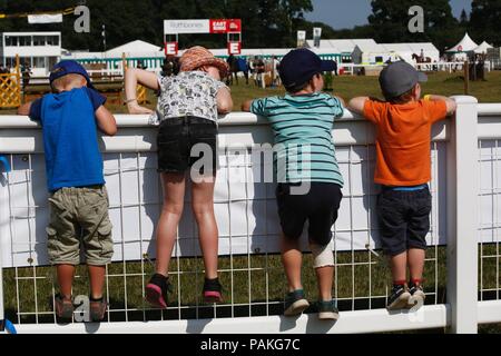 New Milton, Hampshire, Royaume-Uni. 24 juillet 2018. Les foules affluent pour le premier jour de la Nouvelle Forêt & Hampshire County Show. Credit : Carolyn Jenkins/Alamy Live News Banque D'Images