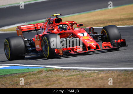 Hockenheim, Deutschland. 20 juillet, 2018. Kimi Raikkonen, RAEIKKOENEN (FIN), la Scuderia Ferrari, l'action dans sa voiture de course, de la formation, de la Formule 1 : GP de Hockenheim, GermanyGermany saison 2018, 20.07.2018, sur. Utilisation dans le monde entier | Credit : dpa/Alamy Live News Banque D'Images