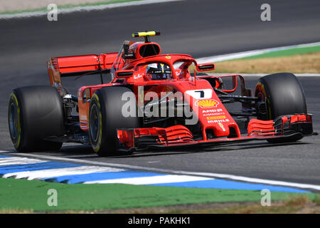 Hockenheim, Deutschland. 20 juillet, 2018. Kimi Raikkonen, RAEIKKOENEN (FIN), la Scuderia Ferrari, l'action dans sa voiture de course, de la formation, de la Formule 1 : GP de Hockenheim, GermanyGermany saison 2018, 20.07.2018, sur. Utilisation dans le monde entier | Credit : dpa/Alamy Live News Banque D'Images