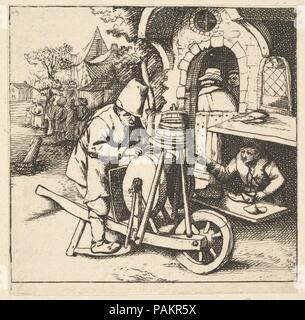 Le Knifegrinder. Artiste : Après le Hollandais Adriaen van Ostade (1610-1685), Haarlem Haarlem. Fiche Technique : Dimensions : 3 × 5/16 3 5/16 in. (8,4 × 8,4 cm). Date : 1610-85. Musée : Metropolitan Museum of Art, New York, USA. Banque D'Images
