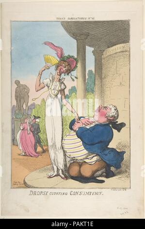 Une Cour pour l'hydropisie la consommation. Artiste : Thomas ROWLANDSON (britannique, Londres 1757-1827 Londres). Dimensions : Plateau : 13 11/16 x 9 11/16 in. (34,7 x 24,6 cm) : Feuille 15 x 10 5/8 à 7/16. (39,7 x 26,5 cm). Editeur : Thomas Tegg (britannique, 1776-1846). Date : le 25 octobre 1810. Musée : Metropolitan Museum of Art, New York, USA. Banque D'Images