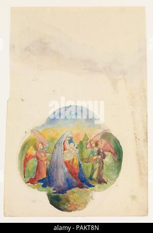 Conception pour fenêtre quadrilobe. Artiste : Louis Comfort Tiffany (1848-1933, New York New York). Culture : L'Américain. Dimensions : hors tout : 21 3/4 x 14 13/16 in. (55,2 x 37,6 cm) d'autres (Design) : 11 x 11 in. (27,9 x 27,9 cm). Bouilloire : Peut-être le verre selon Tiffany et Decorating Company (Américain, 1892-1902) ; éventuellement Tiffany Studios (1902-32) ; éventuellement le verre selon Tiffany (Entreprise) (1885-1892). Date : fin du xixe ou début du xxe siècle. Musée : Metropolitan Museum of Art, New York, USA. Banque D'Images