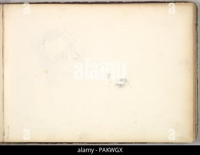 Des études préliminaires pour Portrait de William Makepeace Thackeray (dans carnet de croquis avec des dessins sur vingt-six feuilles). Artiste : Frédéric, Lord Leighton (British, Scarborough 1830-1896 Londres). Fiche Technique Dimensions : (page) : 7 7/8 x 10 7/8 in. (20 x 27,6 cm). Date : ca. 1855. Musée : Metropolitan Museum of Art, New York, USA. Banque D'Images