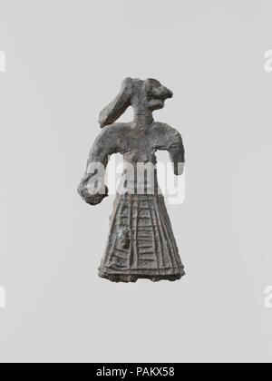 Conduire la figure d'une femme. Culture : le grec, le Laconien. Dimensions : Hauteur : 1 5/8 in. (4,2 cm). Date : fin 7e-6e siècle avant J.-C.. Petit figurines votives de plomb durci ont été trouvés en grande quantité, à l'ancienne des sanctuaires de la Laconie ; plus de cent mille, datant du viie siècle avant J.-C. à l'époque classique, ont été dédiés à la déesse Artémis Orthia à Sparte. Musée : Metropolitan Museum of Art, New York, USA. Banque D'Images