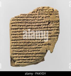 Tablette d'écriture cunéiforme : a-elle-er gi-ta, balag à Innin/Ishtar. Culture : Parthe ou Séleucide. Dimensions : 3 7/8 x 3 1/4 x 1 in. (10 x 8,3 x 2,4 cm). Date : ca. 2e-1e siècle av. J.-C.. Musée : Metropolitan Museum of Art, New York, USA. Banque D'Images