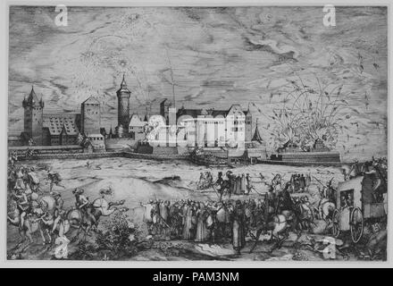 Entrée de Maximilien II à Nuremberg, 7 juin 1570. Artiste : Jost Amman (Suisse, Zurich avant 1539-1591 Nuremberg). Fiche Technique : Dimensions : 9 1/16 x 13 11/16 in. (23 × 34,7 cm). Date : 1570. Musée : Metropolitan Museum of Art, New York, USA. Banque D'Images