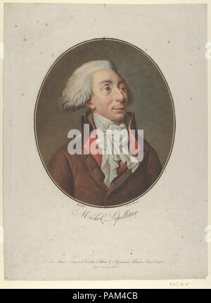 Louis Michel Lepelletier de St Fargeau. Artiste : Pierre Michel Alix (français, Paris 1762-1817 Paris) ; après que Louis Garneray (français, actif première moitié du xixe siècle). Fiche Technique : Dimensions : 16 × 11 7/8 à 1/16. (40,8 × 30,2 cm). Portefeuille/Série : Collection des Grands Hommes. Date : 1794. Musée : Metropolitan Museum of Art, New York, USA. Banque D'Images