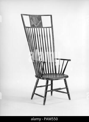 Fauteuil maçonnique. Culture : L'Américain. Dimensions : 59 1/4 x 20 1/2 x 20 in. (150,5 x 52,1 x 50,8 cm). Date : ca. 1800. Musée : Metropolitan Museum of Art, New York, USA. Banque D'Images