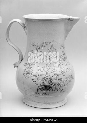 Pitcher. Culture : British (marché américain). Dimensions : H. 9 1/8 in. (23,2 cm). Date : 1750-60. Musée : Metropolitan Museum of Art, New York, USA. Banque D'Images