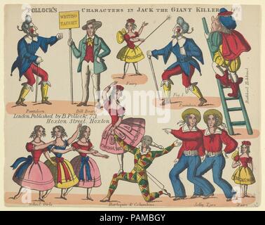 Caractères, et de Jack The Giant Killer, planche 8 pour un jouet Theatre. Fiche Technique : Dimensions : 6 11/16 × 8 7/16 in. (17 × 21,4 cm). Editeur : Benjamin Pollock (britannique, 1857-1937). Date : 1870-90. Musée : Metropolitan Museum of Art, New York, USA. Banque D'Images