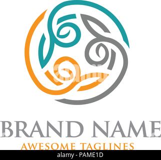 Feuille simple ornement coloré vecteur logo, logo, logo rug décorations Illustration de Vecteur