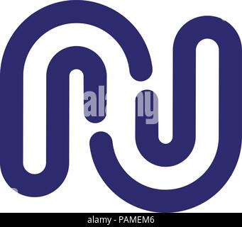 Lettre N LETTRE RJ , concept design de logo template vector abstract Illustration de Vecteur