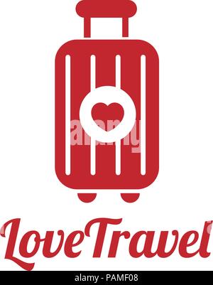 L'amour, Voyageur Travel Bag Logo vector icône. L'amour, la mer, l'été et l'appartement de symbole. Stock design elements Illustration de Vecteur