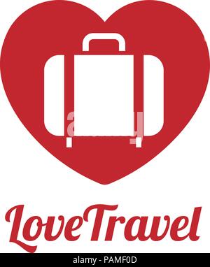 L'amour, Voyageur Travel Bag Logo vector icône. L'amour, la mer, l'été et l'appartement de symbole. Stock design elements Illustration de Vecteur
