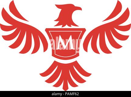 Phoenix élégant avec lettre M consulting, concept logo eagle avec lettre M concept logo Illustration de Vecteur