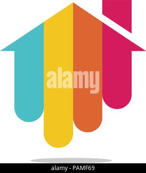 Logo couleur house. Logo couleur house. Chambre design de logo. Élément de design de la chambre. Illustration de Vecteur