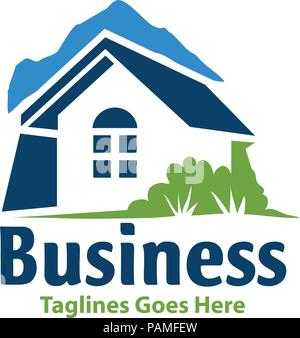 Maison de village Immobilier Logo logo Le logotype vectoriel, Cottage Farm icon concept Illustration de Vecteur