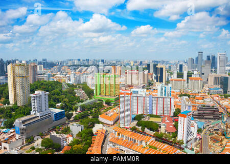 Vue aérienne de Singapour, et les gratte-ciel modernes du centre-ville de Singapour Banque D'Images