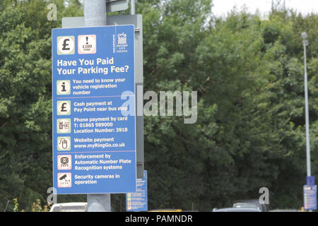 Oxford, Oxfordshire, UK. 23 juin 2018. Météo britannique. Seacourt Park and Ride dans la pittoresque ville de Oxford. Banque D'Images