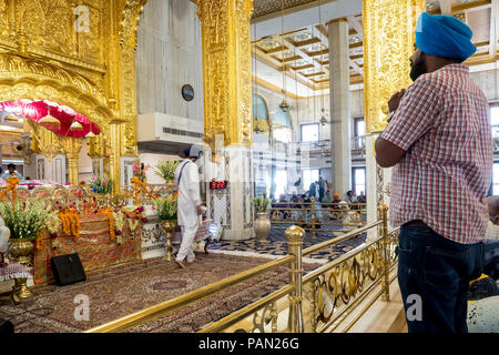 Temple d'or à Delhi , Inde Temple Sikh, Juin 2018 Banque D'Images