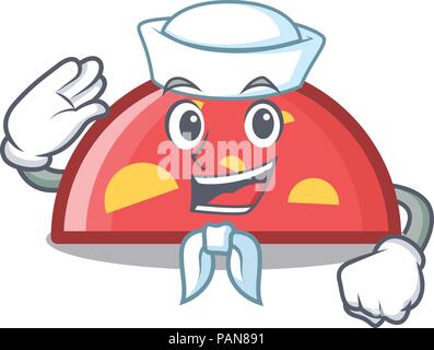 Cartoon style caractère demi-cercle marin Illustration de Vecteur