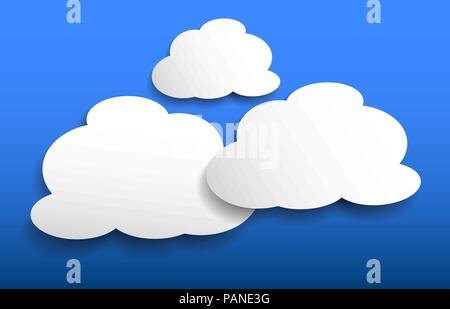 Les formes des nuages blancs sur fond bleu Illustration de Vecteur