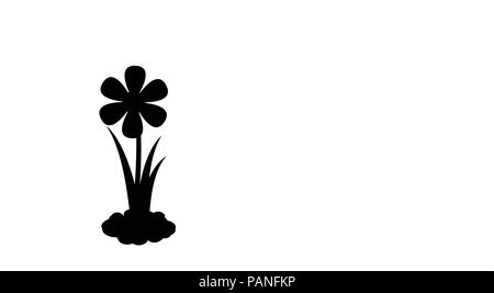 Silhouette noire de l'horticulture dans le sol isolé sur fond blanc. Illustration vectorielle, icône, signe, modèle de conception. Illustration de Vecteur