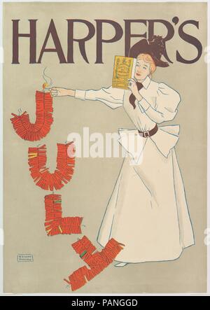 Harper's : en juillet. Artiste : Edward Penfield (Américain, Brooklyn, New York 1866-1925 Beacon, New York). Fiche Technique : Dimensions : 18 × 12 5/8 à 1/16. (45,8 × 32 cm). Editeur : Harper et frères, éditeurs. Date : 1894. Musée : Metropolitan Museum of Art, New York, USA. Banque D'Images