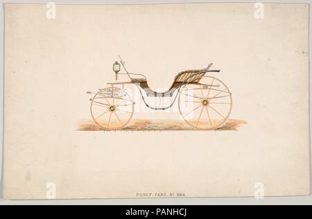 Pour la conception du parc poney, Phaeton no. 224. Artiste : Anonymous, le français, 19e siècle. Fiche Technique : Dimensions : 5 × 8 13/16 15/16 in. (14,8 × 22,7 cm). Date : ca. 1870. Brewster et historique de l'entreprise créée en 1810 par James Brewster (1788-1866) à New Haven, Connecticut, Brewster & Company, spécialisée dans la fabrication de voitures fine. Le fondateur a ouvert un showroom de New York, en 1827 au 53-54 rue large, et l'entreprise a prospéré sous des générations de direction de la famille. Nécessité d'extension se déplace autour de la partie basse de Manhattan, avec des changements de nom qui reflète l'évolution de la gestion-James Brewster & Sons l'exploitation Banque D'Images