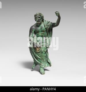 Statuette en bronze de Jupiter Capitolinus. Culture : Roman. Dimensions : H. 3 13/16 in. (9,7 cm). Date : 1er et 2e siècle de notre ère. La patine est moderne. Musée : Metropolitan Museum of Art, New York, USA. Banque D'Images