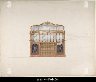 Conception d'un cabinet. Artiste : Anonyme, britannique, 19e siècle. Date : 1830-90. Musée : Metropolitan Museum of Art, New York, USA. Banque D'Images