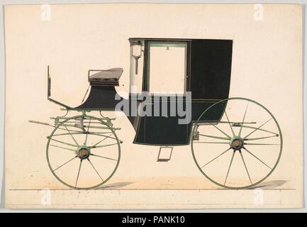 Coupé. Fiche technique : Dimensions : 6 x 8 11/16 in. (15,2 x 22,1 cm). Date : 1850-70. Brewster et historique de l'entreprise créée en 1810 par James Brewster (1788-1866) à New Haven, Connecticut, Brewster & Company, spécialisée dans la fabrication de voitures fine. Le fondateur a ouvert un showroom de New York, en 1827 au 53-54 rue large, et l'entreprise a prospéré sous des générations de direction de la famille. Nécessité d'extension se déplace autour de la partie basse de Manhattan, avec des changements de nom qui reflète l'évolution de la gestion-James Brewster & Sons a fonctionné à 25 Canal Street, James Brewster Sons au 396 Broadway, et Brewster de Broom Banque D'Images