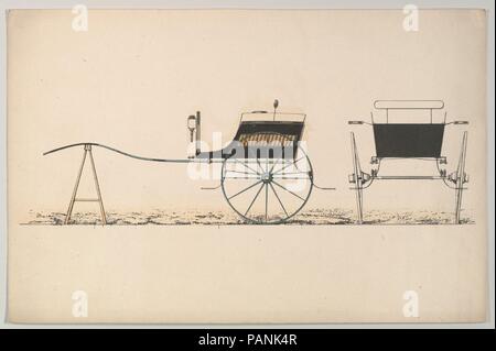 Village de panier. Fiche technique : Dimensions : 6 x 9 in. (15,2 x 22,9 cm). Date : 1850-74. Brewster et historique de l'entreprise créée en 1810 par James Brewster (1788-1866) à New Haven, Connecticut, Brewster & Company, spécialisée dans la fabrication de voitures fine. Le fondateur a ouvert un showroom de New York, en 1827 au 53-54 rue large, et l'entreprise a prospéré sous des générations de direction de la famille. Nécessité d'extension se déplace autour de la partie basse de Manhattan, avec des changements de nom qui reflète l'évolution de la gestion-James Brewster & Sons a fonctionné à 25 Canal Street, James Brewster Sons au 396 Broadway, et brasse Banque D'Images