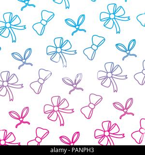 Ligne dégradées cute ribbon bow decoration background Illustration de Vecteur