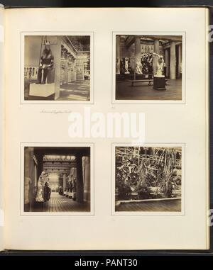 [Intérieur du tribunal égyptien ; la sculpture classique Galerie avec Discus-Thrower ; vue sur la Cour à partir de la Sculpture Classique égyptien Galerie ; le feuillage dans la cour égyptienne]. Artiste : attribué à Philip Henry Delamotte (britannique, 1821-1889). Dimensions : 7,9 x 8,1 cm (3 1/8 x 3 3/16 in.), chacune. Date : ca. 1859. Musée : Metropolitan Museum of Art, New York, USA. Banque D'Images