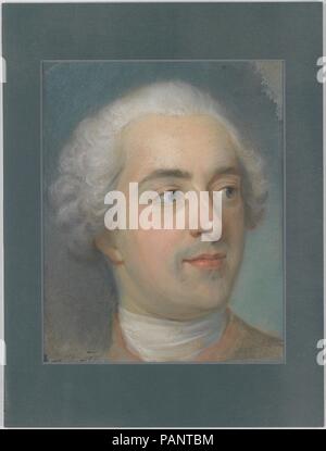 Préparation pour un portrait de Louis XV (1710-1774). Artiste : Maurice Quentin de La Tour (Français, Saint-Quentin Saint-Quentin 1704-1788). Dimensions : feuille (feuille originale) : 12 7/8 x 9 7/16 in. (32,7 x 24 cm). Date : ca.1745. À l'époque des Lumières lorsque le médium de pastel a gagné une immense popularité, Maurice-Quentin de La Tour était peut-être son plus doués de praticien. Il se distingue de ses pairs par sa capacité à saisir l'esprit intérieur et de l'intelligence de ses modèles. Pour parvenir à cette fin, il a mis au point une méthode de préparation de ses œuvres par des études préliminaires de la tête, vu de d Banque D'Images