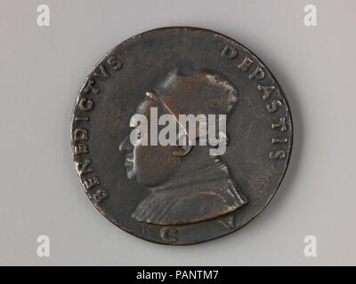 Médaille : Benedetto de Pasti. Artiste : Matteo de' Pasti (Italien, Vérone ca. 1420-après 1467). Dimensions : diam. 9 cm, au poids. 192,32 g.. Date : modèle ca. 1453-56 (éventuellement avec du 16e siècle). Matteo de' Pasti est un médaillé olympique, architecte, peintre et enlumineur. L'avers représente un portrait de Benedetto de' Pasti, canon de Vérone et frère de l'olympique, et le verso présente un archer tirant des flèches à un rocher. Cette médaille a été attribuée à la phase mature de Matteo et daté d'environ 1453 - 56. La pièce est probablement un vieux post-incantation, probablement du xvie siècle. Museu Banque D'Images