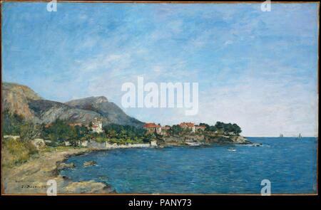 Beaulieu : La Baie des Fourmis. Artiste : Eugène Boudin (Honfleur, Deauville français 1824-1898). Dimensions : 21 5/8 x 35 1/2 in. (54,9 x 90,2 cm). Date : 1892. Peint dans la petite ville de Beaulieu sur la côte d'Azur en mars 1892, cette toile a été montré peu après, avec deux autres vues de bord de mer, à l'occasion du Salon de la Société Nationale des Beaux-Arts. Relativement peu affecté par l'évolution de la peinture dans son temps, Boudin utilisé un arrangement de la composition classique. Musée : Metropolitan Museum of Art, New York, USA. Banque D'Images