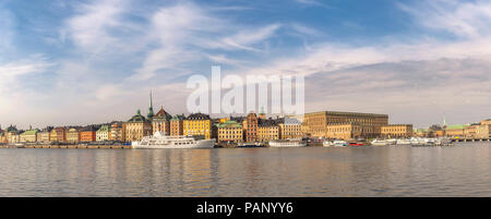 La ville de Stockholm skyline panorama à Gamla Stan et Palais Royal de Stockholm, Suède Banque D'Images