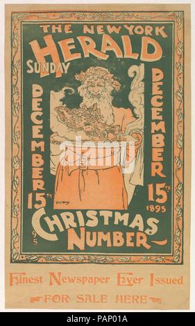 Le New York Herald : Dimanche, Décembre 15. Artiste : Louis John Rhead (American (né en Angleterre), l'Etrurie 1857-1926 Amityville, New York). Fiche Technique : Dimensions : 17 × 3/8 10 1/2 in. (44,2 × 26,7 cm). Date : 1895. Musée : Metropolitan Museum of Art, New York, USA. Banque D'Images